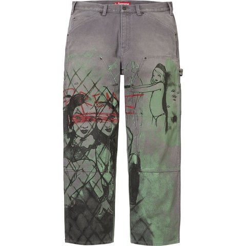 Supreme Supreme/Rita Ackermann Double Knee Painter Pant - Grey