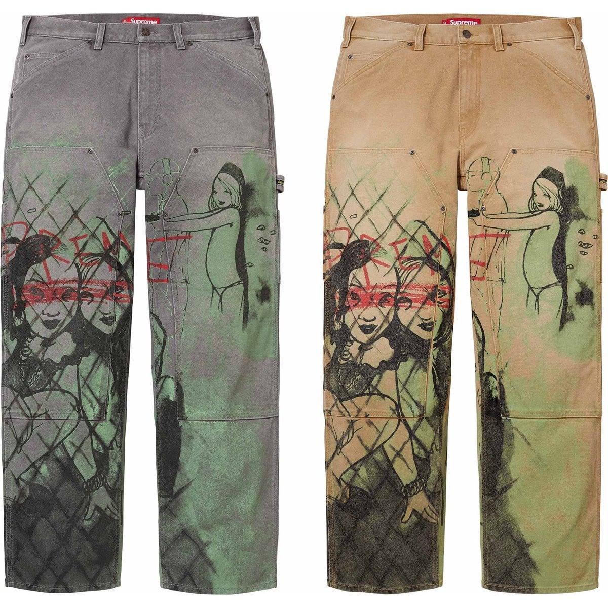 Supreme/Rita Ackermann Double Knee Painter Pant