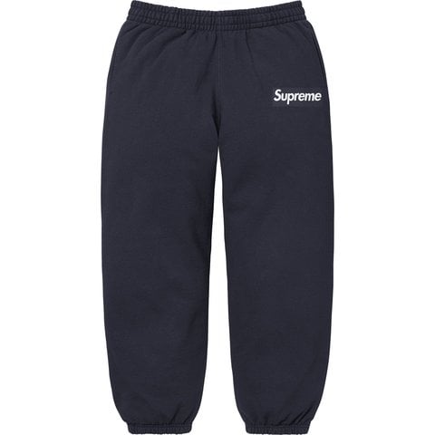 Supreme Washed Box Logo Sweatpant - Navy