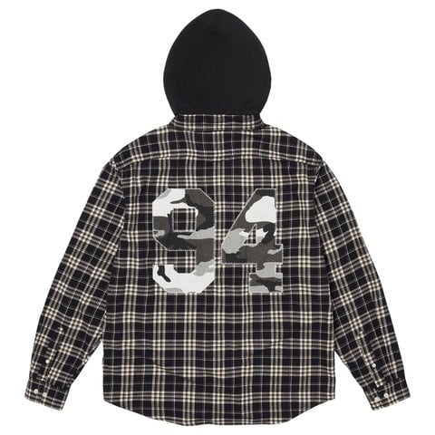 Appliqué Hooded Flannel Shirt - SupremeCommunity