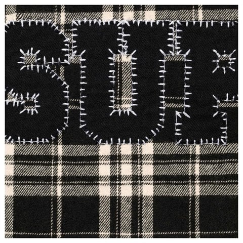 Supreme Appliqué Hooded Flannel Shirt - Black