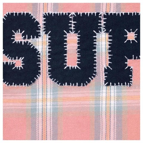 Supreme Appliqué Hooded Flannel Shirt - Pink