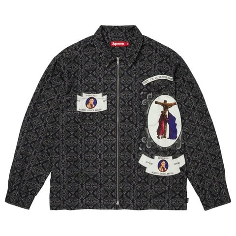 Supreme Devotion Flannel Zip Up Shirt - Black