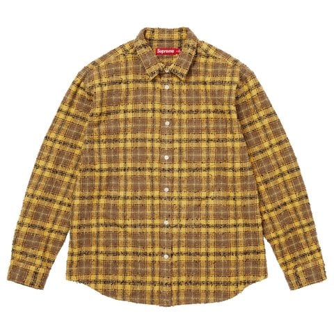 Supreme Frayed Textured Plaid Shirt - Gold