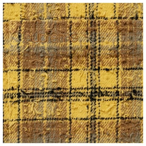 Supreme Frayed Textured Plaid Shirt - Gold