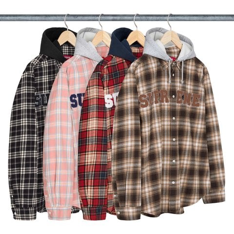 Supreme Appliqué Hooded Flannel Shirt - Group Shots
