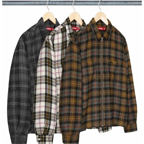 Supreme Metallic Flannel Zip Up Shirt