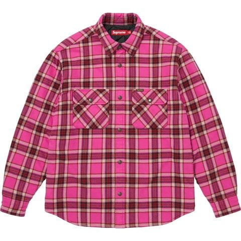 Supreme Quilted Lined Flannel Snap Shirt - Pink