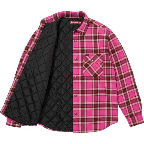 Supreme Quilted Lined Flannel Snap Shirt - Pink
