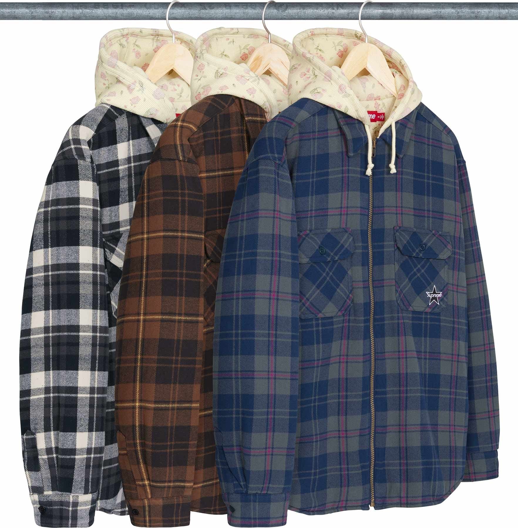Thermal Lined Hooded Flannel Zip Up Shirt - Supreme
