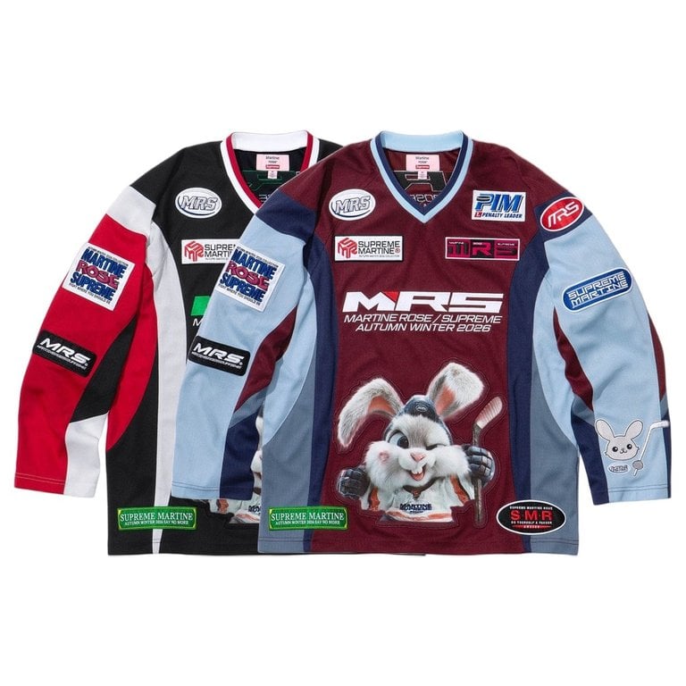 Supreme x Martine Rose Hockey Jersey FW26 collection boxing-themed composite