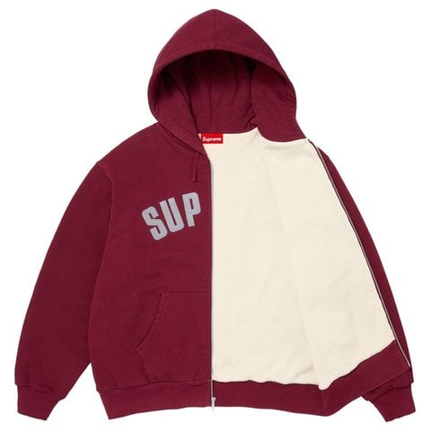 Supreme Arc Thermal Lined Zip Up Hooded Sweatshirt - Cardinal