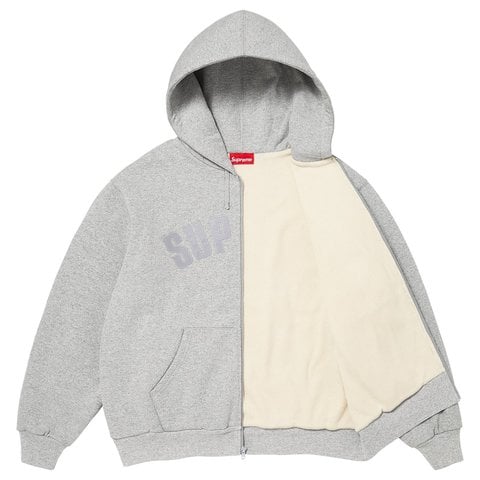 Supreme Arc Thermal Lined Zip Up Hooded Sweatshirt - Heather Grey
