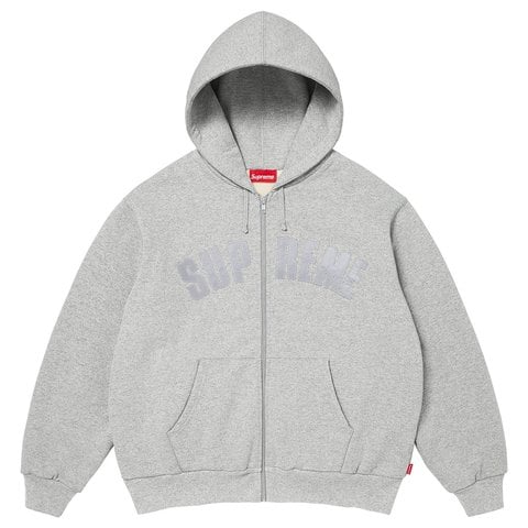 Supreme Arc Thermal Lined Zip Up Hooded Sweatshirt - Heather Grey