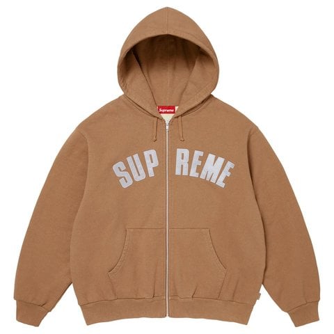 Supreme Arc Thermal Lined Zip Up Hooded Sweatshirt - Light Brown