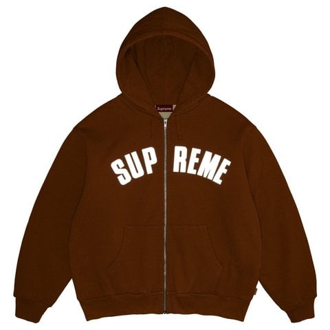 Supreme Arc Thermal Lined Zip Up Hooded Sweatshirt - Light Brown