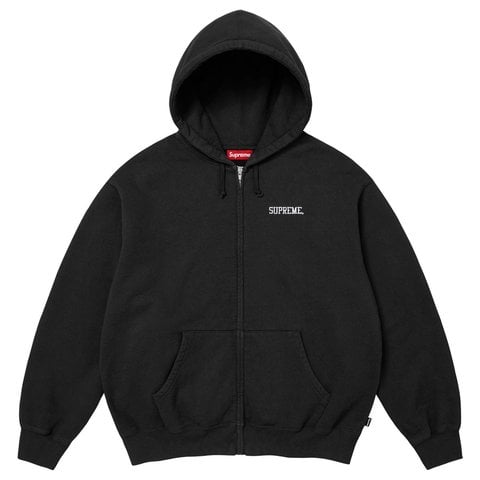 Supreme Blessed Appliqué Zip Up Hooded Sweatshirt - Black