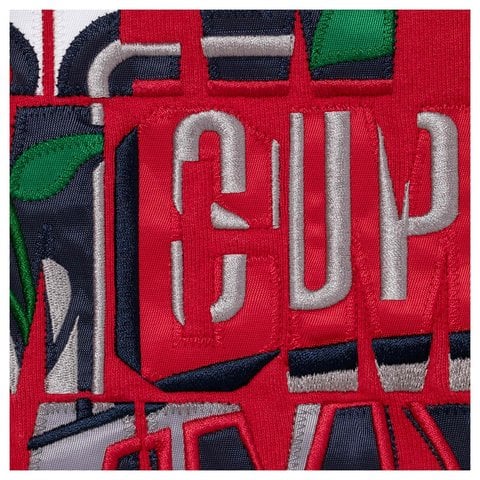 Supreme Blessed Appliqué Zip Up Hooded Sweatshirt - Red