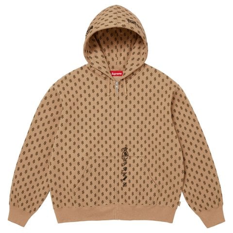 Supreme God Over Money Zip Up Hooded Sweatshirt - Money