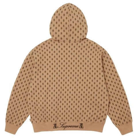 Supreme God Over Money Zip Up Hooded Sweatshirt - Money