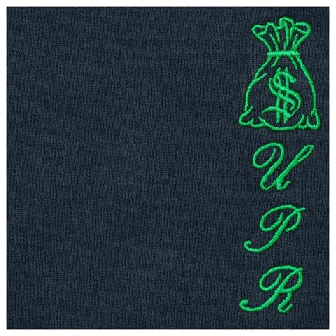 Supreme God Over Money Zip Up Hooded Sweatshirt - Navy