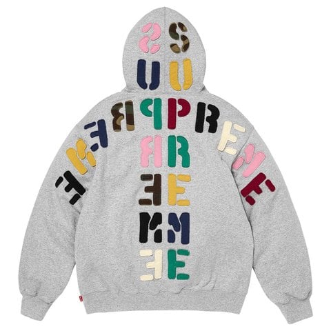 Supreme Mirrored Appliqué Hooded Sweatshirt - Heather Grey