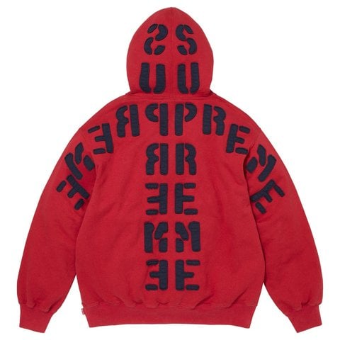Supreme Mirrored Appliqué Hooded Sweatshirt - Red