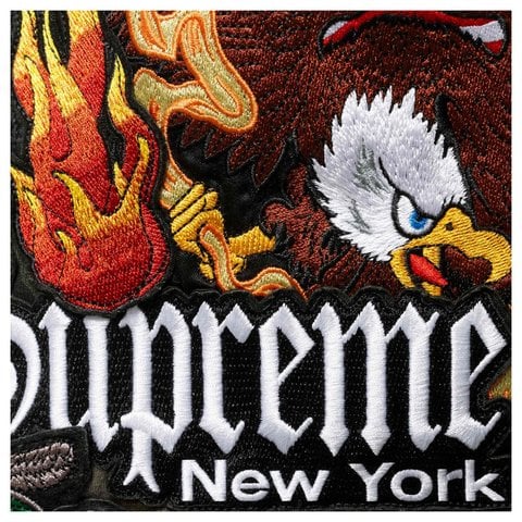 Supreme Patches Zip Up Hooded Sweatshirt - Woodland Camo