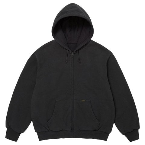 Supreme Reversible Work Zip Up Hooded Sweatshirt - Black