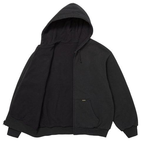 Supreme Reversible Work Zip Up Hooded Sweatshirt - Black