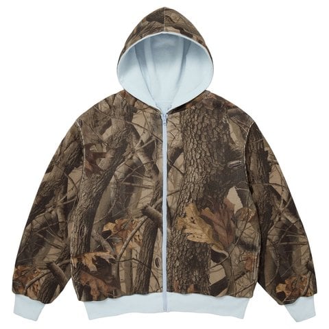Supreme Reversible Work Zip Up Hooded Sweatshirt - Light Blue