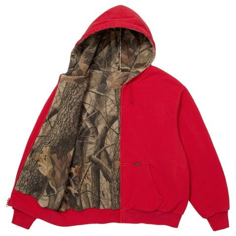 Supreme Reversible Work Zip Up Hooded Sweatshirt - Red