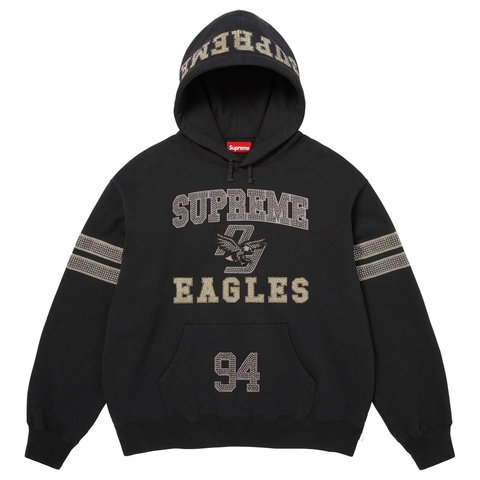 Supreme Rhinestone Eagle Hooded Sweatshirt - Black