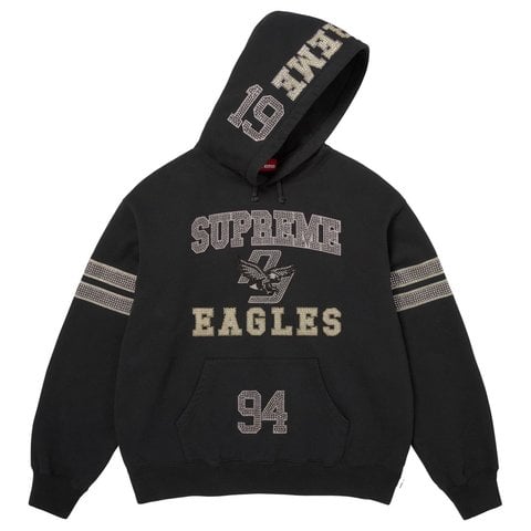 Supreme Rhinestone Eagle Hooded Sweatshirt - Black