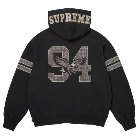 Supreme Rhinestone Eagle Hooded Sweatshirt - Black