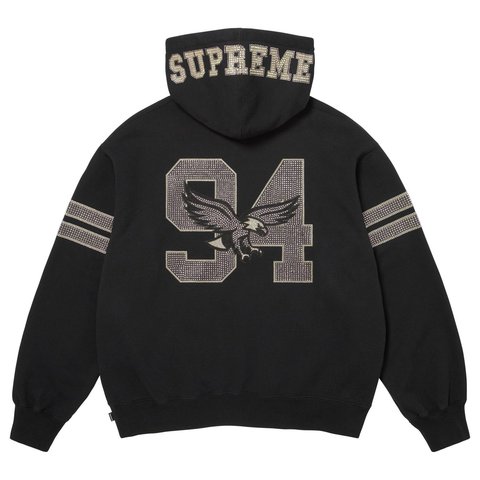 Supreme Rhinestone Eagle Hooded Sweatshirt - Black
