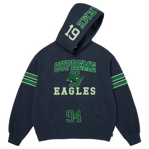 Supreme Rhinestone Eagle Hooded Sweatshirt - Navy