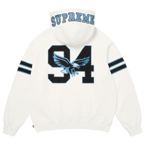 Supreme Rhinestone Eagle Hooded Sweatshirt - White