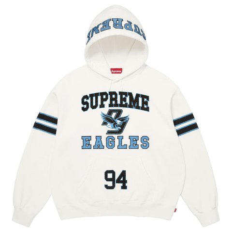 Supreme Rhinestone Eagle Hooded Sweatshirt - White