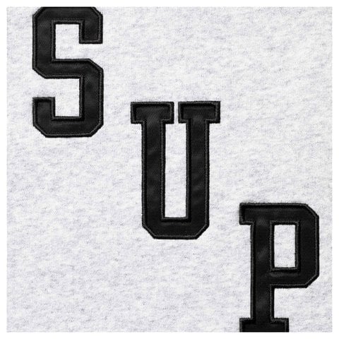 Supreme Slant Appliqué Half Zip Pullover - Ash Grey