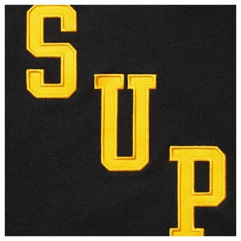 Supreme Slant Appliqué Half Zip Pullover - Black