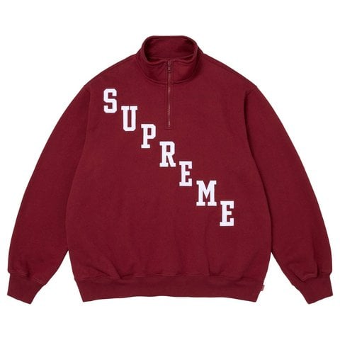 Supreme Slant Appliqué Half Zip Pullover - Cardinal