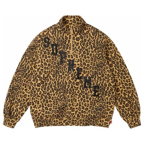 Supreme Slant Appliqué Half Zip Pullover - Leopard