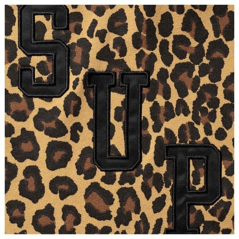 Supreme Slant Appliqué Half Zip Pullover - Leopard