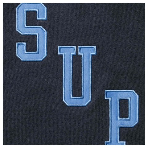 Supreme Slant Appliqué Half Zip Pullover - Navy