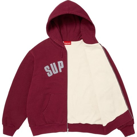 Supreme Arc Thermal Lined Zip Up Hooded Sweatshirt - Cardinal