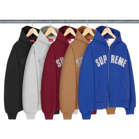 Supreme Arc Thermal Lined Zip Up Hooded Sweatshirt