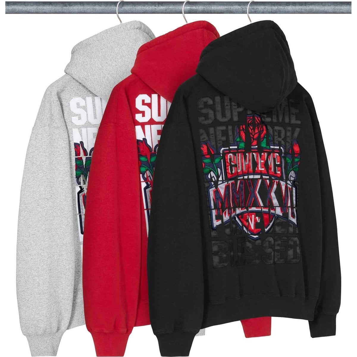 Blessed Appliqué Zip Up Hooded Sweatshirt