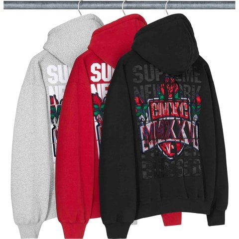 Supreme Blessed Appliqué Zip Up Hooded Sweatshirt