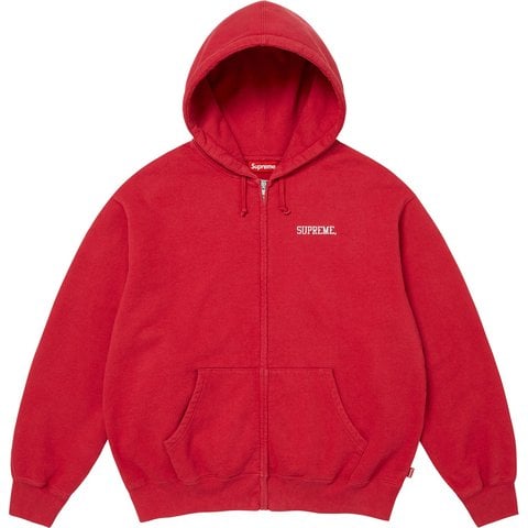 Supreme Blessed Appliqué Zip Up Hooded Sweatshirt - Heather Grey